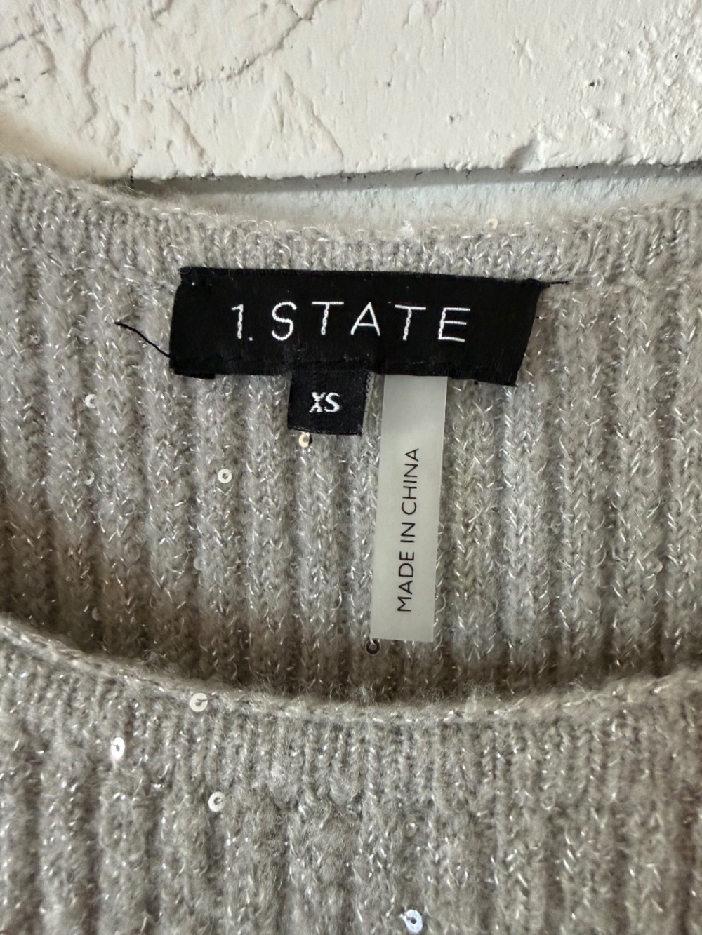 1. STATE Sequined Ribbed Sweater Dress XS